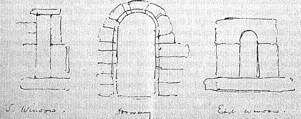 Doorway and windows of Killaspugbrone old church, County Sligo.