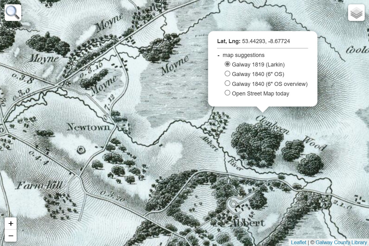 screenshot of how to change a map for a given location